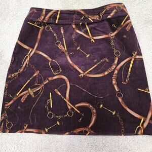 Talbots Corduroy Skirt Womens 14W Horse Equestrian Preppy Old Money Academia LN